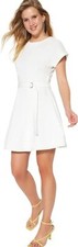Trendyol Dress Womens Short Skater Regular Fit Mini Casual Soft Dress White 8 UK