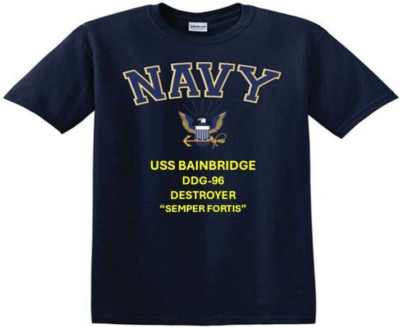 USS BAINBRIDGE  DDG-96* DESTROYER*EAGLE SHIRT. NAVY OFFICIALLY LICENSED