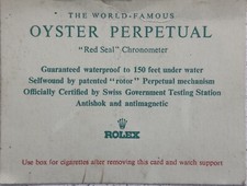 ROLEX 1960’s   Cigarette Card Chronometer 'Red Seal.’ Daytona Submariner/ GMT.