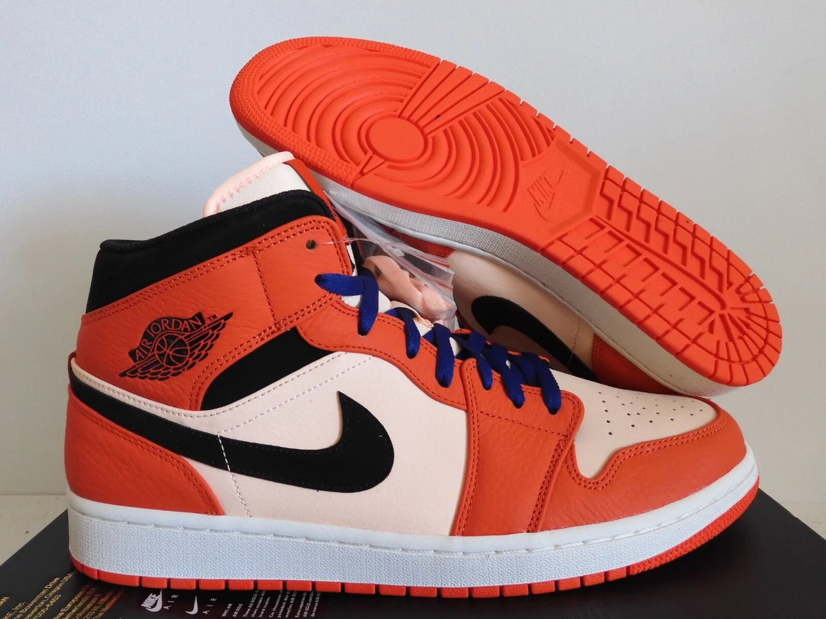 NIKE AIR JORDAN 1 MID SE TEAM ORANGE-BLACK-CRIMSON TINT SZ 13 [852542-800]