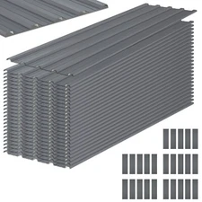 25x Roof Panels Galvanized Steel Hardware Roofing Sheets Gray