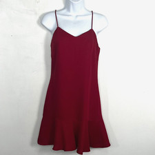 Ann Taylor Womens Dress sz 2 Red V Neck A Line Spaghetti Strap VINTAGE