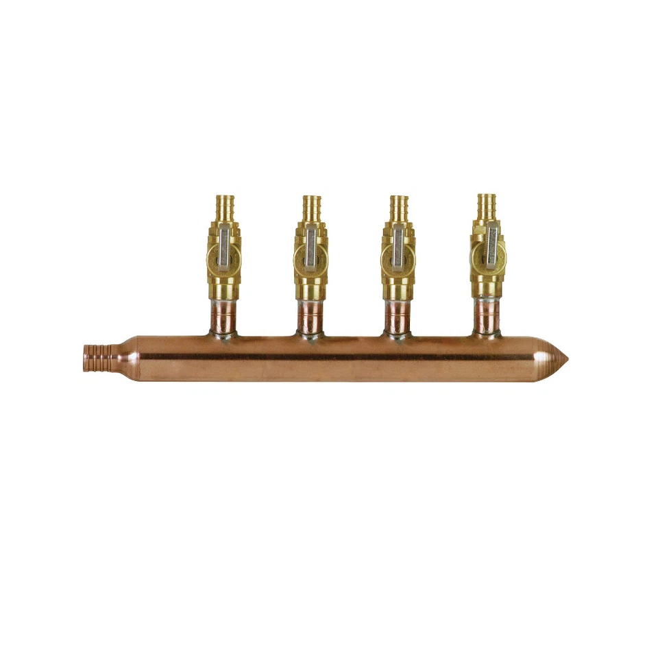 PEX GUY 4- port 1/2" PEX w/ Ball Valve Plumbing Manifold CLOSED