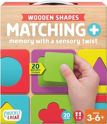 Chuckle & Roar - Matching+ Wooden Sensory Shapes - Logic Puzzles - Premium... 