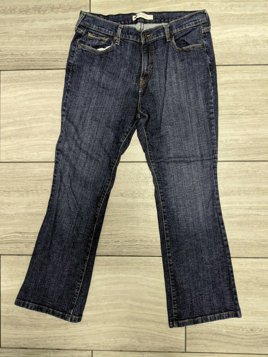 576) LEVI LEVI'S 515 BOOT CUT JEANS DARK BLUE SIZE 12 S/C 34x29