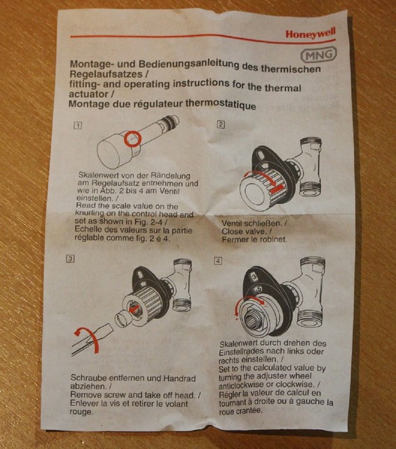 Honeywell MNG VA2400 Thermischer Regelaufsatz 40-65°C alwa-Kombi-4 1. ...