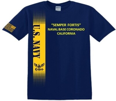 NAVAL BASE CORONADO* CALIFORNIA *VINYL&SILK SCREEN*NAVY LICENSED SHIRT