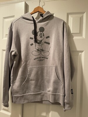 disney mickey mouse hooded sweatshirt mens size M gray new