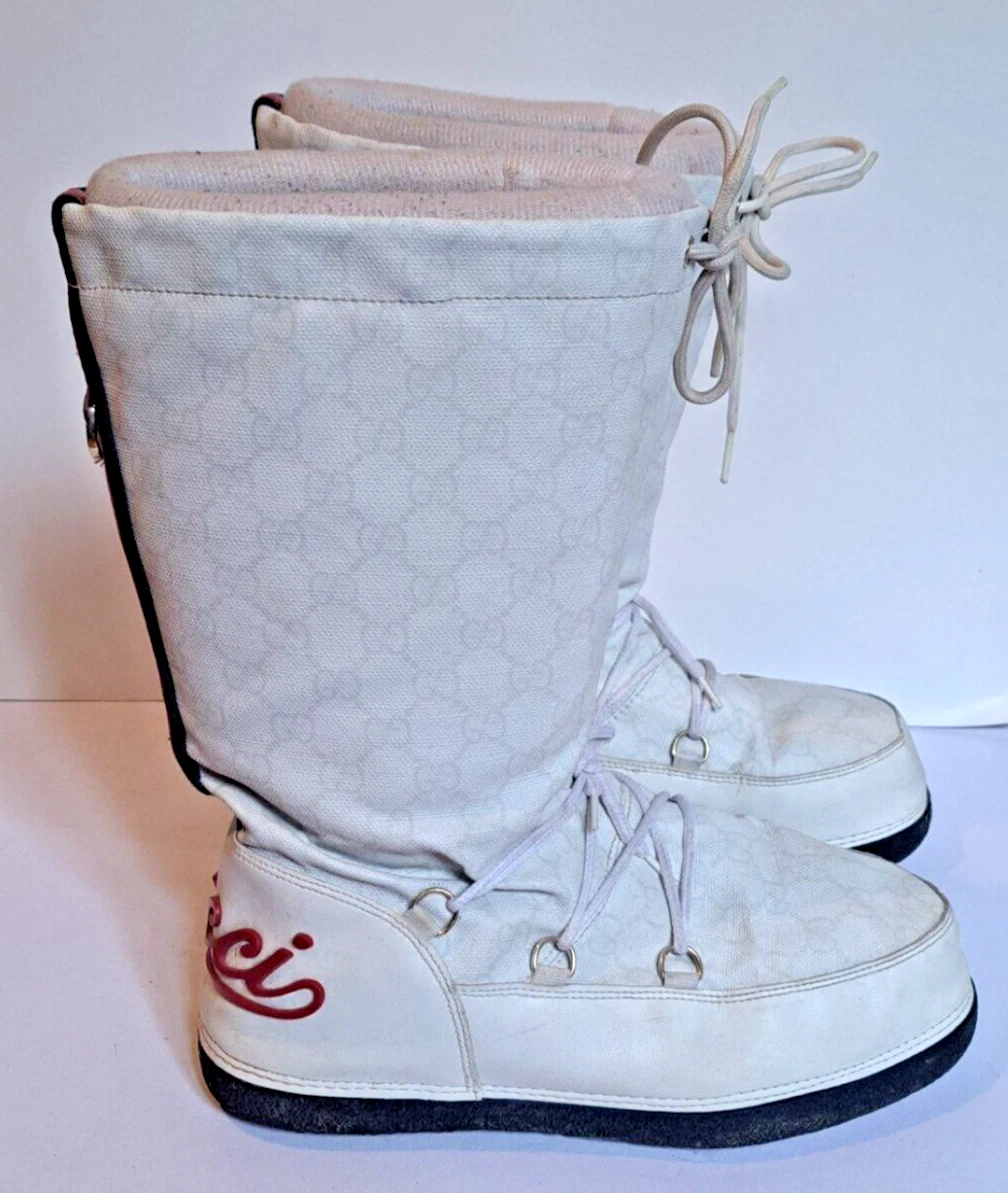 Stivali invernali Gucci GG in tela rivestita con logo taglia 38