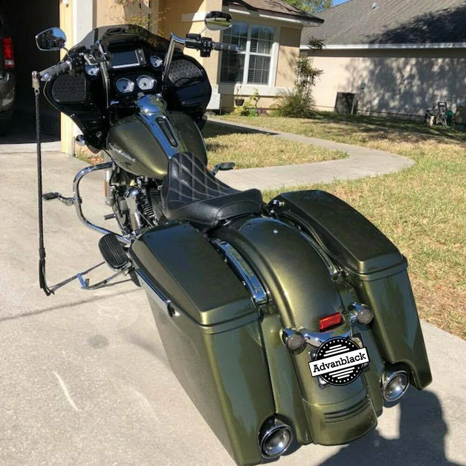 Extensión de guardabarros trasero estirado oro oliva doble recorte para 09+ Harley Foto 2 de 4