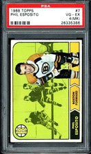 1968-69 TOPPS NHL Hockey #7 Phil Esposito HOF PSA 4 VG-EX mk Boston Bruins