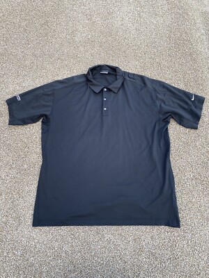 Nike Golf Polo Shirt Mens XL Black Dri-Fit Short Sleeve Casual
