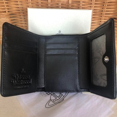 Vivienne Westwood Vivienne purse tri-fold mini wallet black New F 