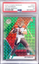 2020 Panini Mosaic Football #201 Joe Burrow Green Mosaic Rookie RC PSA 10 GEM MT