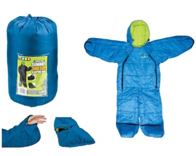 Kinder Federleichter Schlafsack Body Anzug 2 Jahreszeiten Blau Camping Camp Kind
