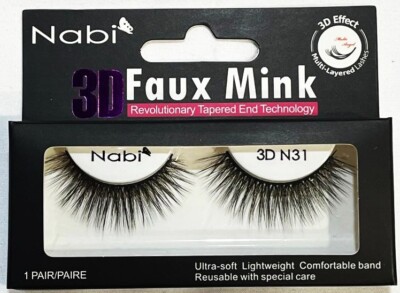 False Eye Lashes 3D Faux Mink Nabi 3D N31 Reusable Beauty Fashion Lightweight