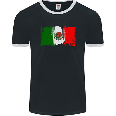 Mexiko Fußball Distressed Flagge Herren Ringer T-Shirt FotL