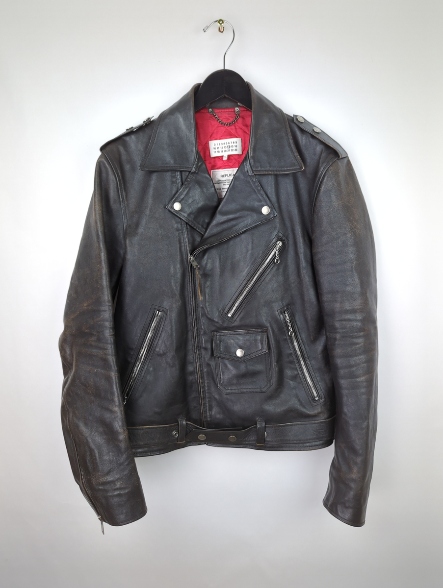 MAISON MARTIN MARGIELA Men's Sz IT54 US 42 L Black Leather MAISON MARTIN MARGIELA Men's Sz IT54 US 42 L Black Leather