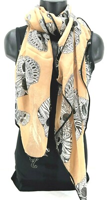DIAMOND SKULL BROWN & BLACK SCARF 48'' X 56''