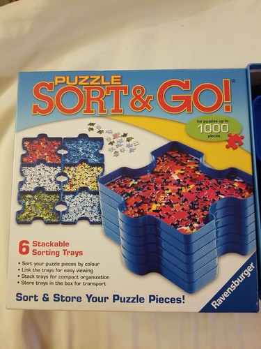 Puzzle Sort & Go! 6 Stackable Plastic Puzzle Shaped Sorting Trays- Ravensburger - Picture 3 of 6