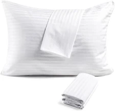 600TC 100% Cotton Pillow Protector Zippered Pillow Oeko-TEX Certified 2-6 Pack