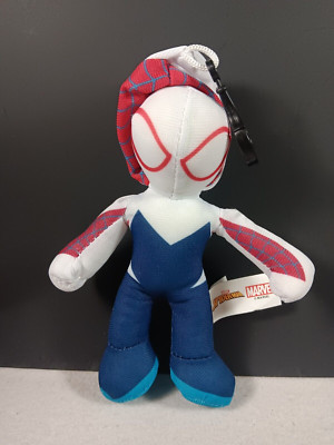 Marvel Spiderman Super Hero Ghost-Spider 6  Plush Keychain Push Clip New