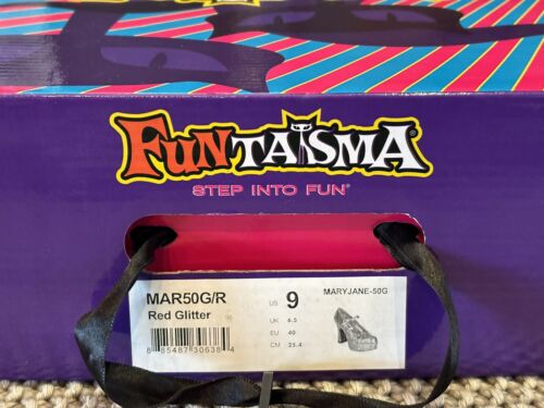 NUEVO EN CAJA Zapatos Funtasma Plataforma Brillo Maryjane OZ Rojo 9, Se Ajusta a 8-8.5 - Imagen 2 de 16