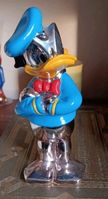Disney Laminato Argento A.G. Italy Duck Figurine Sculpture Daffy Donald