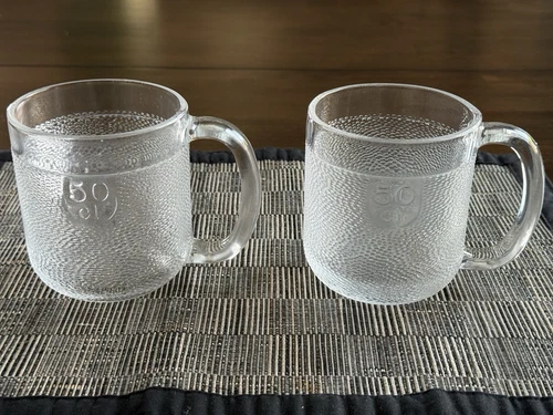 iittala Glass Finland 2 Krouvi Beer Mug Steins 50 CL Arabia Oiva Toikka Textured