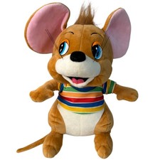 Vintage J Mouse Soviet Russian Plush Character Striped Shirt Stuffed Animal