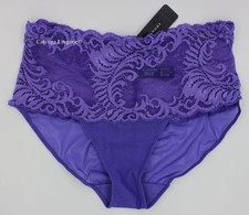 NWT NATORI 756023 "Feathers" Mesh w/Lace Brief Boyshorts, Purple Blue Lavender