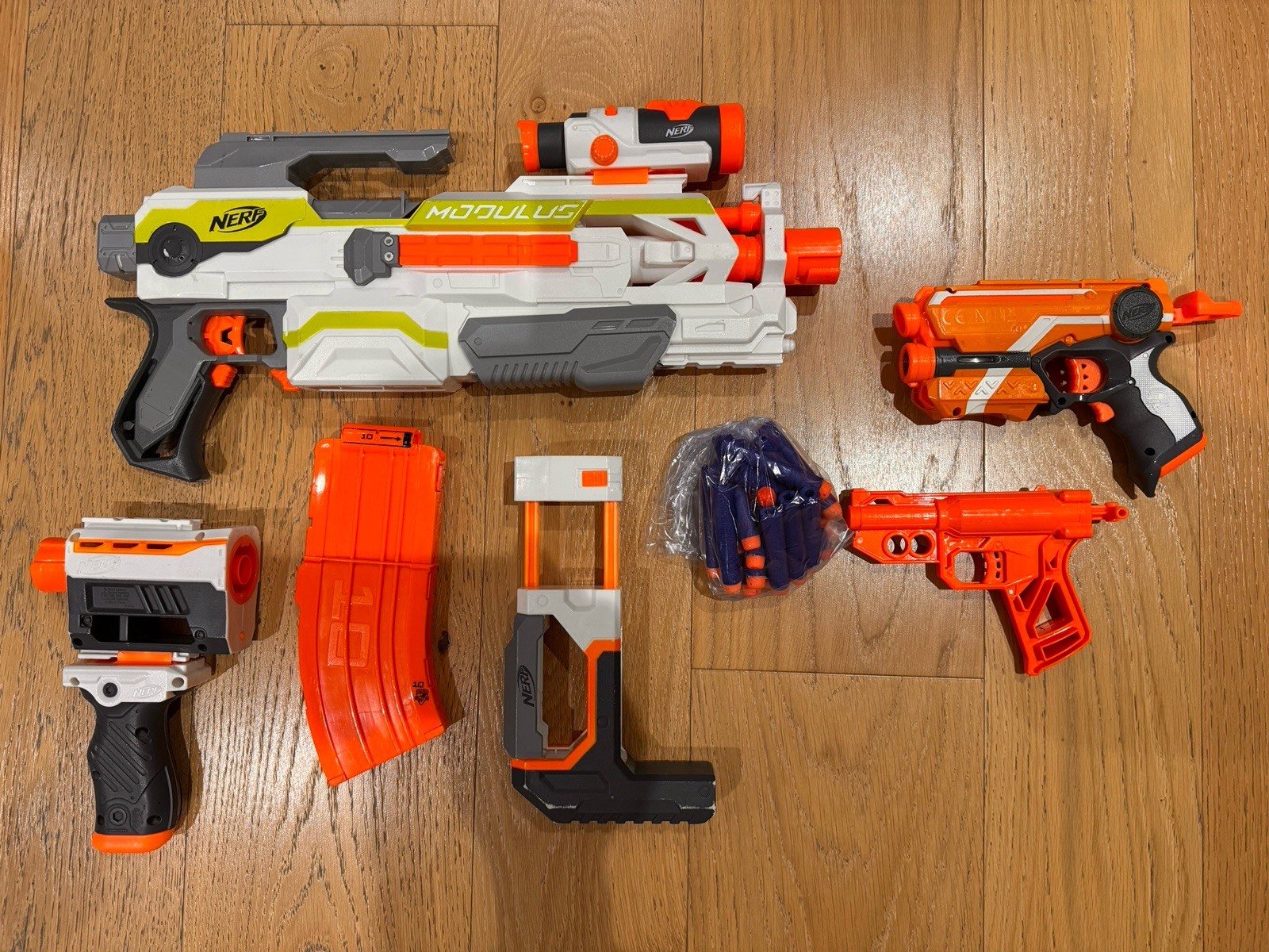 NERF N-Strike Modulus ECS-10 Blaster + NERF Elite Firestrike + NERF SnapFire