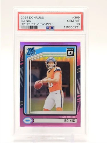 BO NIX 2024 DONRUSS OPTIC RATED ROOKIE PREVIEW PINK E RC PSA 10 Q0004