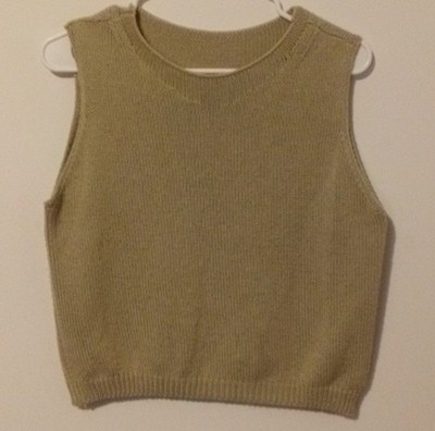 Vintage St Michael Marks & Spencer Cream Color Knit Sleeveless Vest Style Top