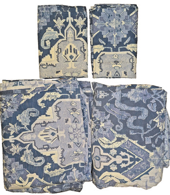 Ralph Lauren YASMINE Blue Sheet SET Aztec, Southwest Paisley Vtg 90s **READ