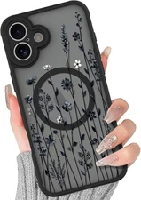 Floral Case for Iphone 16 [Compatible with Magsafe] Cute Flower Pattern Case for