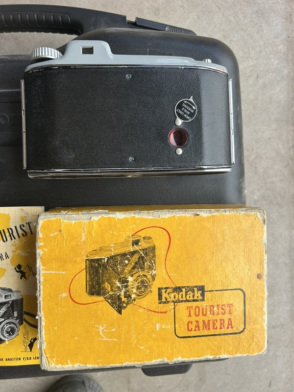Vintage Kodak Tourist 2 Black Photo 620 Film Folding Camera Not Tested