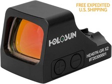 HOLOSUN HS407K-GR X2 Green Dot 6 MOA Reflex Sight W/ Tool  Cloth SHAKE AWAKE