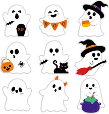 Cute Halloween Stickers Decorations, 108Pcs 2 Inch Self-Adhesive Halloween Ghost
