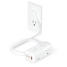 TESSAN USB Charging Station PD 30W, Flat Plug USB C Charger Blocks with 3 AC Out