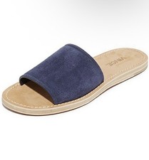 Vince Blue Suede Torrell Slide Sandals Size 6.5