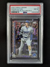 2025 Topps Chrome SHOHEI OHTANI 9/10 Black Speckle Ref. Variation SSP #1 PSA 8