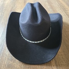 Western Express Faux Felt Wide Brim Western Cowboy Hat Black Size L/XL