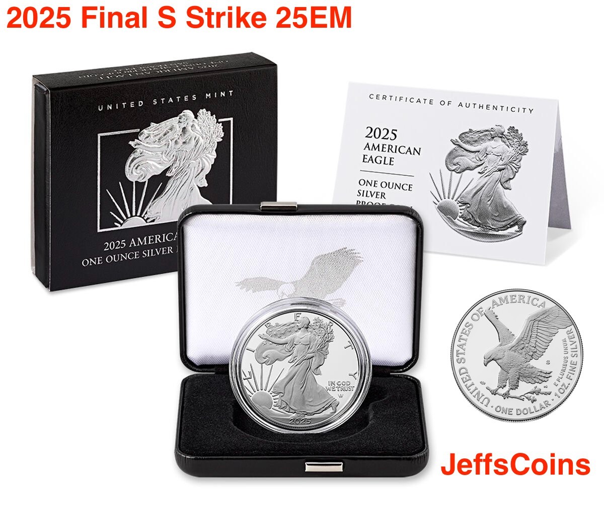 2021 S AMERICAN EAGLE SILVER Dollar PROOF AE Type 2 San Francisco