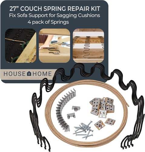 House2Home 27" Couch Spring Repair Kit to 27" 4-pack Kit, Black