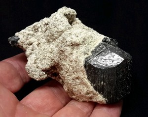 3.25" BLACK SCHORL TOURMALINE with FELDSPAR and MICA from Erongo, Namibia