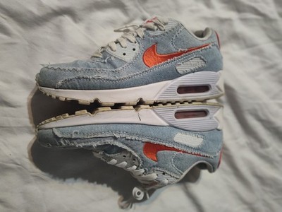 Nike Air Max 90 SE Denim  DV2120 900 Blue Denim White Habanero Red Sz 10 _0065