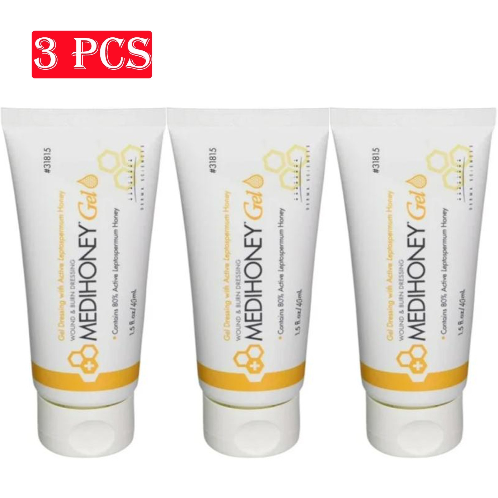 3/5/10 PCS MediHoney - 1.5 oz Gel Wound & Burn Dressing Tube Medical Grade Honey
