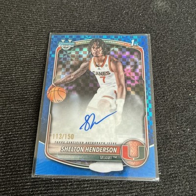 Shelton Henderson 25-26 Bowman 1st Auto Blue X-Fractor 113/150 Chrome Prospects