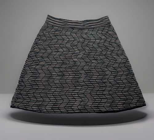 Missoni, Vintage Missoni Chevron Knit Mini/Midi Skirt - Size 44 (M) Wool Space-Dye *EUC